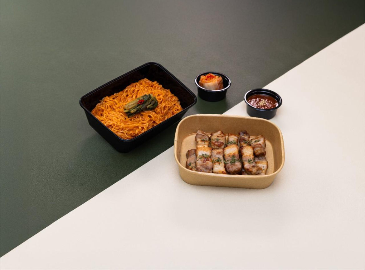 따띠삼겹 + 비빔면(기본맛)